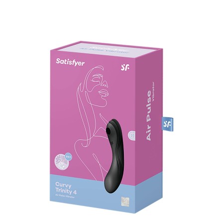 Vibratore Doppia Stimolazione Satisfyer CURVY TRINITY 4 Nero di Satisfyer, Vibratori punto G - Rif: S9402690, Prezzo: 51,99 €...