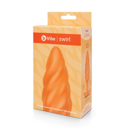 Plug Vibratório Butt B-Vibe Swirl Texture Laranja de B-Vibe, Vibradores para casais - Ref: S9402935, Preço: 64,99 €, Desconto: %