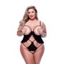 Body Baci Lingerie Peek-a-boo Nero Queen size di Baci Lingerie, Baby-doll e body - Rif: S9405537, Prezzo: 36,99 €, Sconto: %