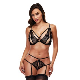 Conjunto de Lingerie com Renda Strappy Baci Lingerie Preto (S/M) de Baci Lingerie, Babydolls e bodies - Ref: S9405453, Preço:...