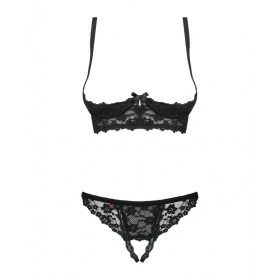 Set di Lingerie con Pizzo Obsessive Letica Nero S/M di Obsessive, Mutandine e tanga - Rif: M0400667, Prezzo: 28,99 €, Sconto: %