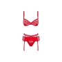 Conjunto de Lingerie com Renda Obsessive Heartina Vermelho L/XL de Obsessive, Babydolls e bodies - Ref: M0400616, Preço: 33,9...