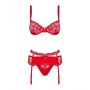 Conjunto de Lingerie com Renda Obsessive Heartina Vermelho L/XL de Obsessive, Babydolls e bodies - Ref: M0400616, Preço: 33,9...