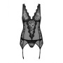 Corset Obsessive Emperita Noir de Obsessive, Nuisettes et Body - Réf : M0400665, Prix : 32,99 €, Remise : %