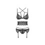 Ensemble de Lingerie en Dentelle Obsessive Frivolla Noir S/M de Obsessive, Nuisettes et Body - Réf : M0401067, Prix : 33,99 €...