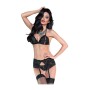 Set di Lingerie Chilirose Nero L 3 Pezzi di Chilirose, Mutandine e tanga - Rif: M0403821, Prezzo: 28,99 €, Sconto: %